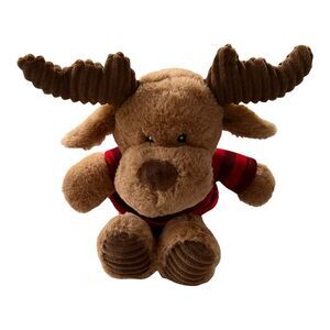 Spark Create Imagine Reindeer Plush Striped Holiday Sweater Brown Stuffed Animal